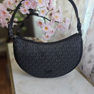 Michael Kors Gray Monogram Shoulder Bag